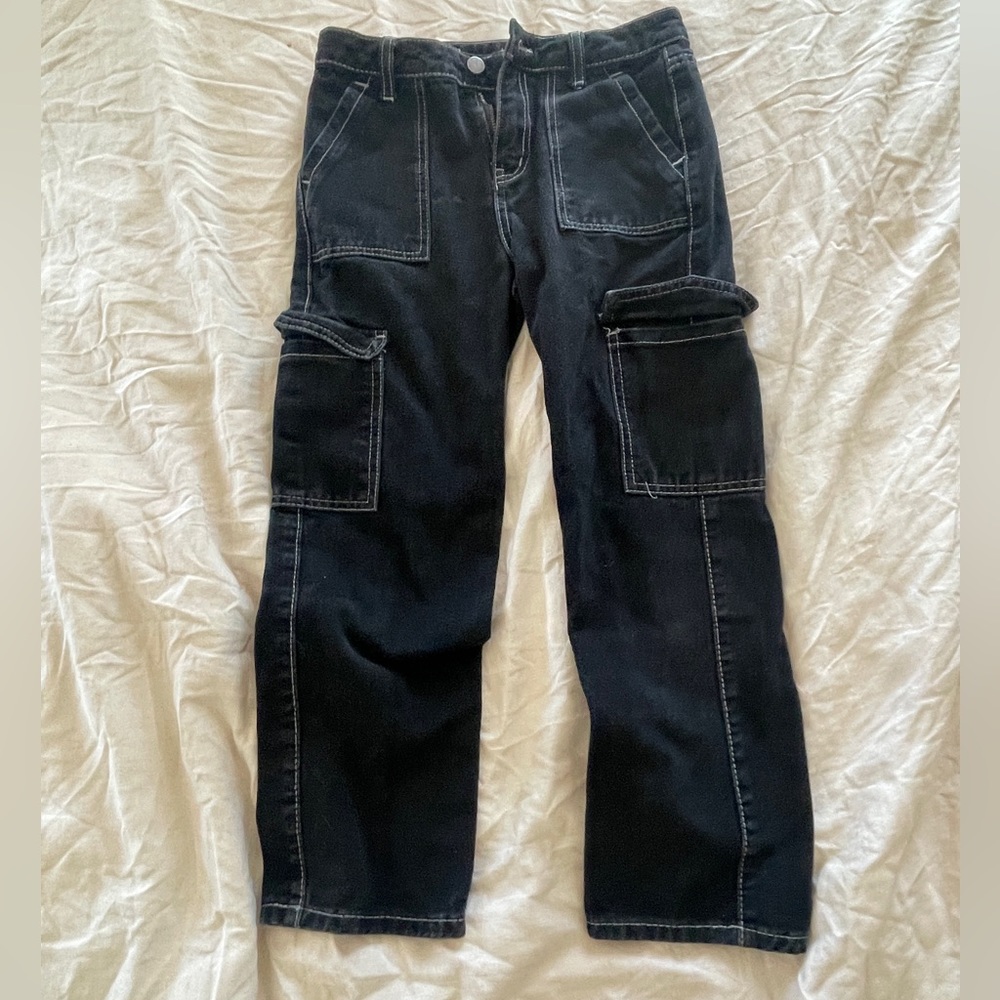 SHEIN Teen Girls Flap Pocket Cargo Jeans